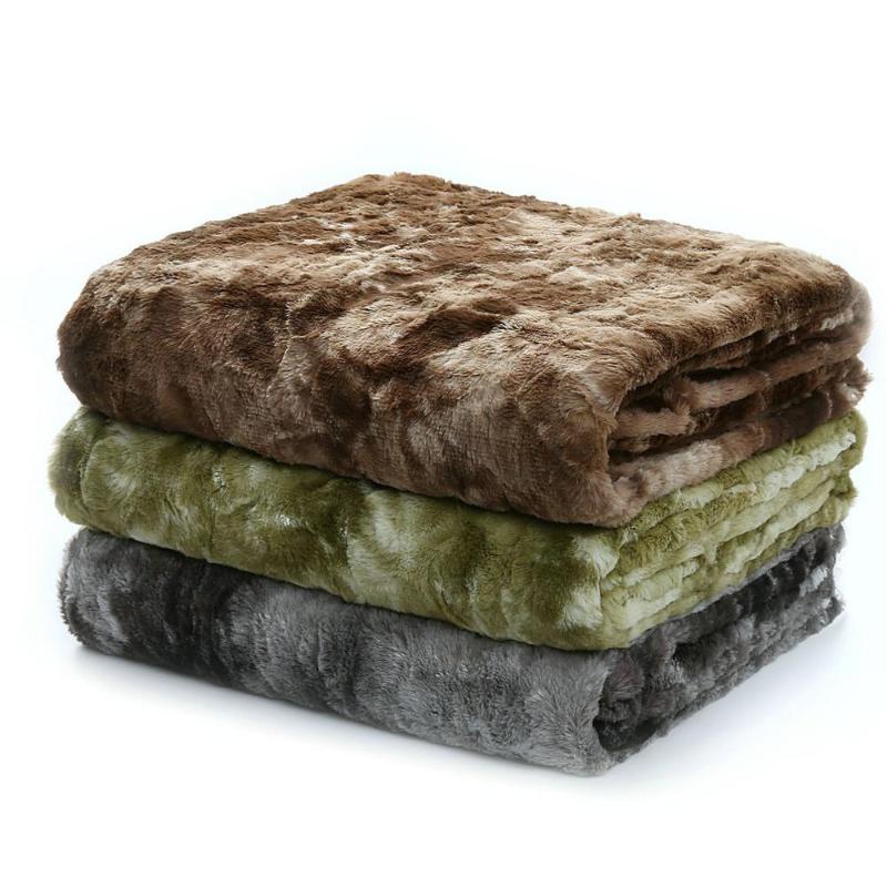 

New Faux Fur Fleece Blanket Throw Lightweight Portable Soft warm Blanket Machine Washable Home Car Office Chair Plane Camping