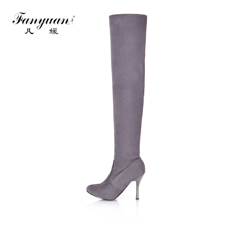 

fanyuan Big Size 34-43 Womens High Heel Boots Over the Knee High Boots for Sexy Lady Fashion Shoes Knight Free Shipping, Black