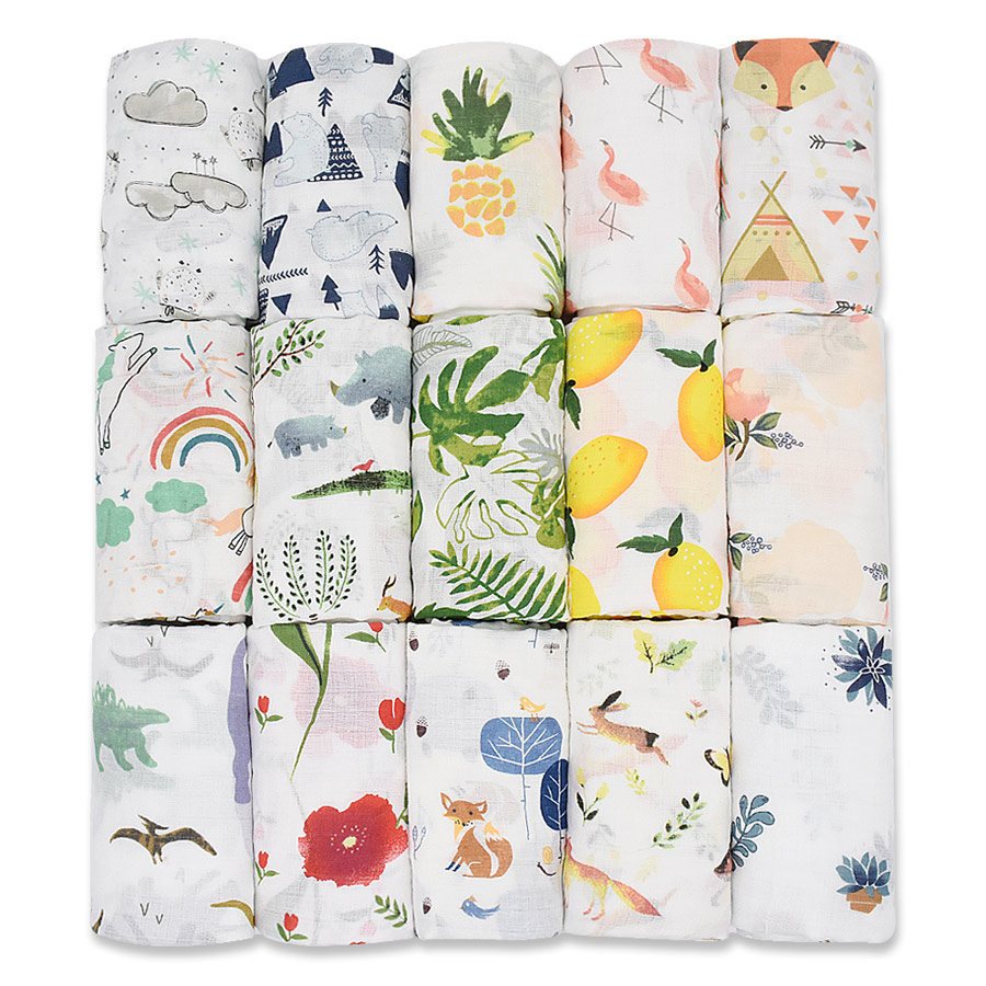 

120X120CM Muslin Blanket Cotton Baby Swaddld Soft Newborn Blanket Bath Towel Gauze Infant Kids Wrap Sleepsack Stroller Cover, 10
