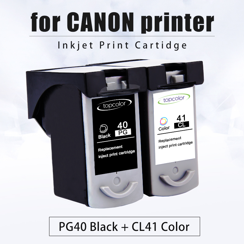 

Topcolor PG40 CL41 Ink Cartridge for Canon PG 40 CL 41 Pixma iP1800 iP1200 iP1900 iP1600 MX300 MX310 MP160 MP140 MP476 printer