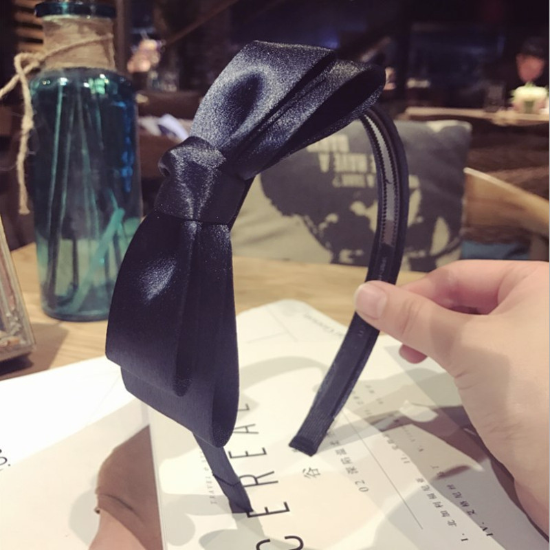 

Fashion headband wild hair accessories women colorful bright double-layer bowknot wide-edge non-slip hairband headband hair band