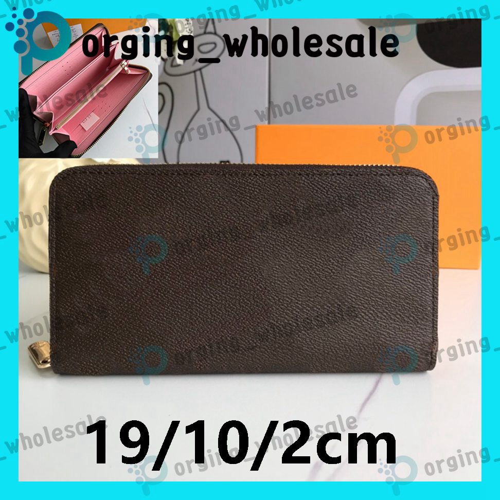 

Wallets women men's long zipper wallet famous leather wallet single zipper pattern clutch bag female wallet box card LB33 LB52, Extra cost