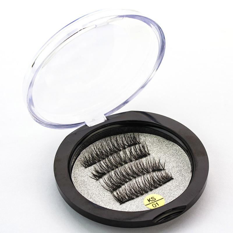 

Xinleyong 3D Magnetic Eyelashes with 2 Magnets Magnetic Handwork Natural False Eyelashes with Eyelashe