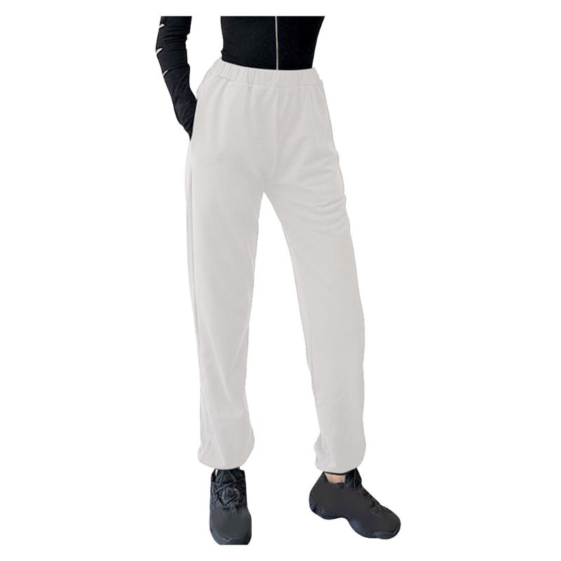 

omen Casual Sport Pants Solid Running Jogger Pants Female Solid Tracksuit Elastic Waist Ladies Sweatpants Baggy Trousers, Dark gray