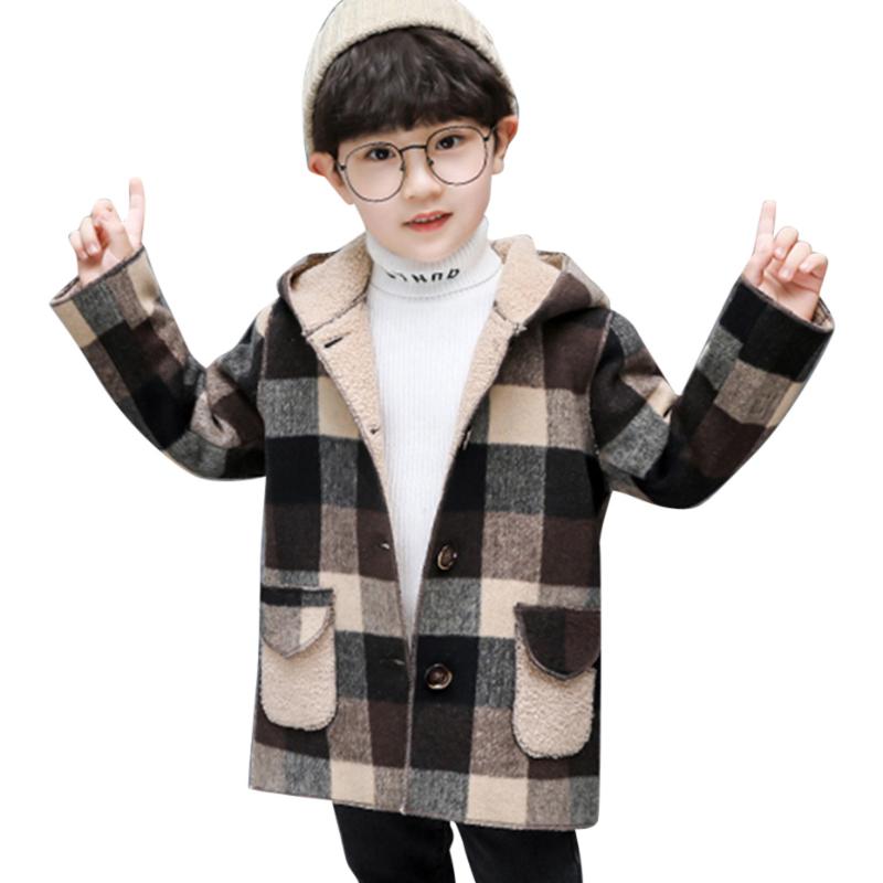 

Coat For Boys Plaid Hooded Girls Coats Letter Embroidery Children's Coat Boys Fashion Children's Winter Clothes For Girls School, As picture