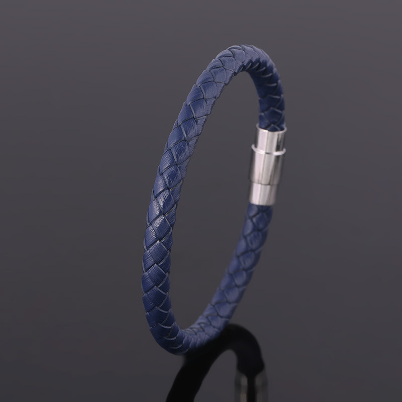 

Punk Cortex Braided Chain Five-color Multi-size Optional Man's Birthday Gift Bracelet Simple and Elegant Temperament Accessories