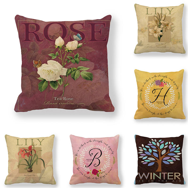 

45cm*45cm Cushion cover dark color back floral design linen/cotton cover cushion sofa and Home decorative pillow, 16