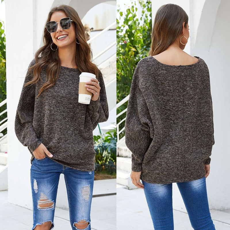 

Fashion Women Long Sleeve Sweater Casual Loose Knitted Pullover Jumpers for Female, As pic