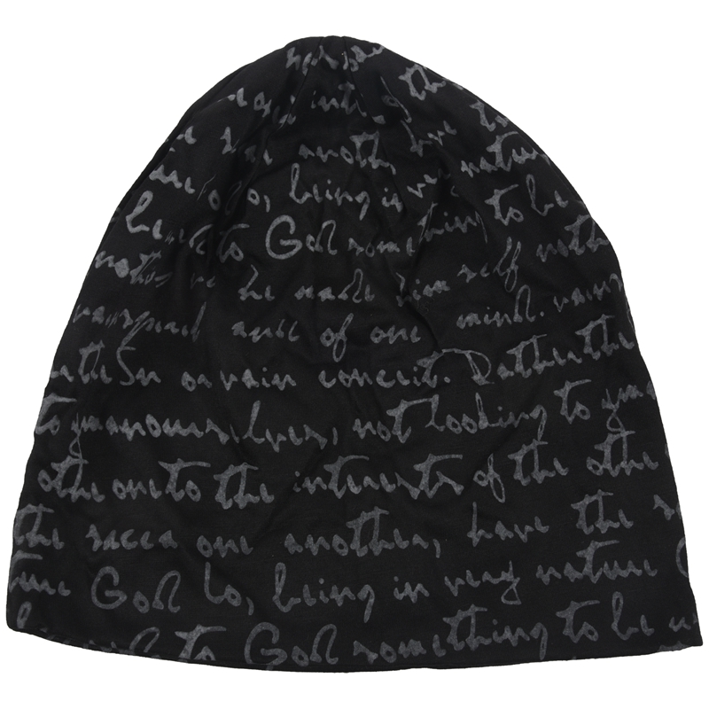 

New Unisex Beanie Baggy Thin Hip-hop Print Skull cap (black