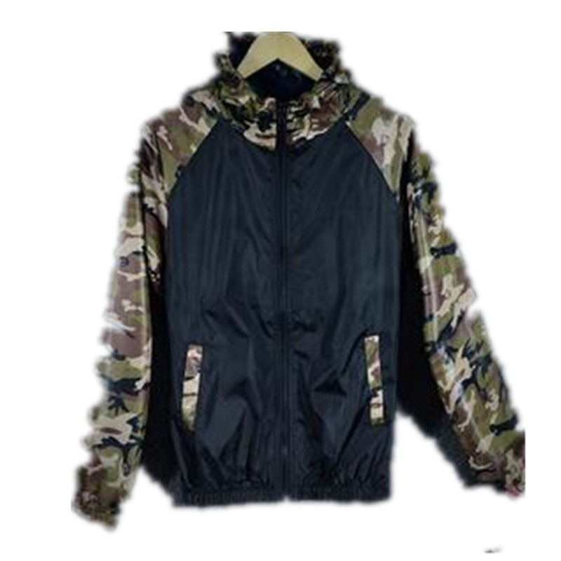 

New! Hot! 2020 Spring And Autumn Camouflage Male With A Hood Patchwork Jacket Lovers Casual Outerwear Water wash Teenage, Blue