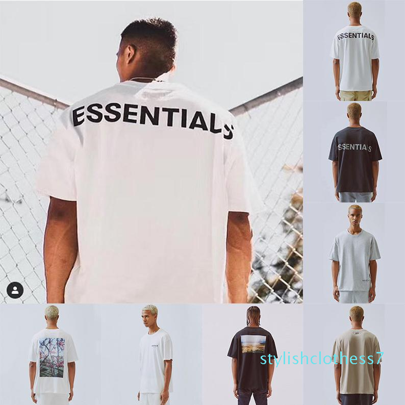 

2020 FFOG T-shirt FEAR OFF GOD ESSENTIALS BOXY PHOTO T-SHIRT Oversize Tee Men Women High Quality Cotton T-Shirt s07, F18-white