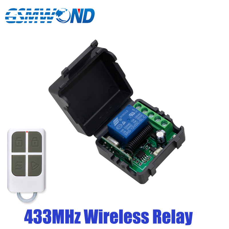 

433MHz Wireless Relay DC 12V Single Channel Relay Module RF Wireless Switch Receiver + Remote Control Transmitter DIY Kit