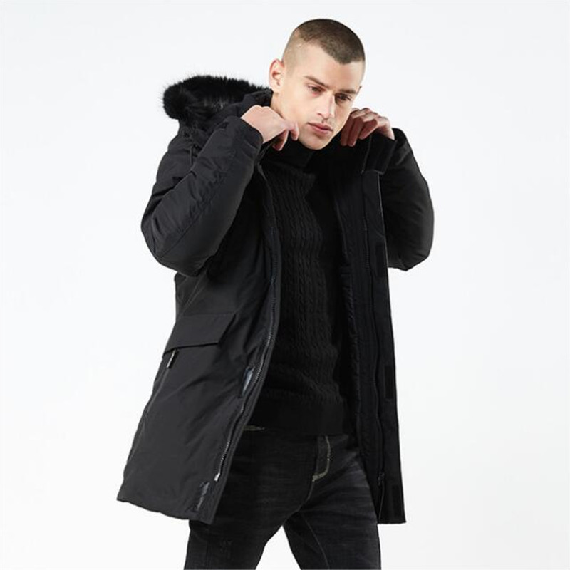 

XIU LUO 2020 Winter Long Parka Men Thick Cotton Padded Down Warm Cold Coat Male Designer China Red Black Fur Hooded Jacket Men