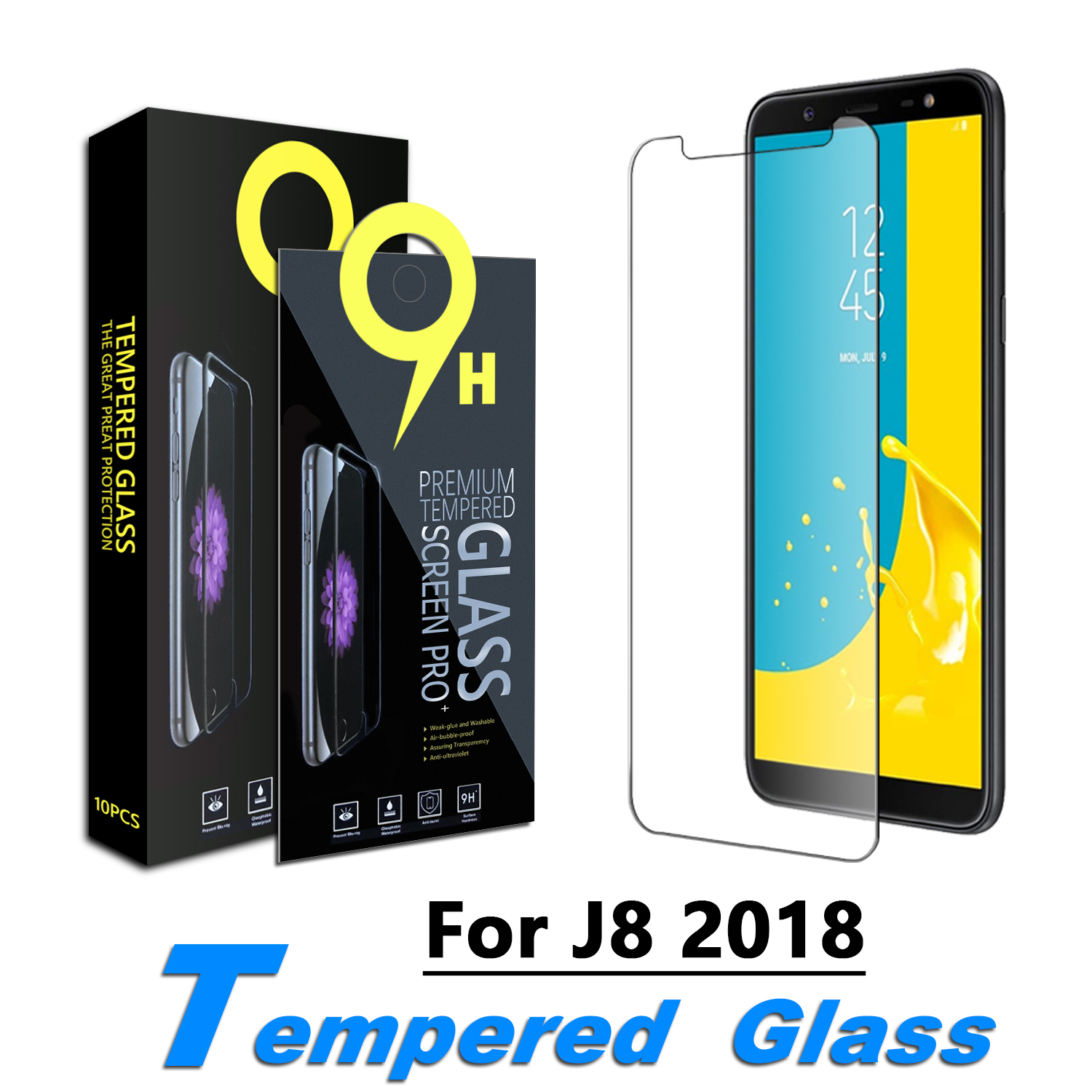 

KAREEN Screen Protector for Samsung Galaxy J4 2018, J6 2018, J7 2015, J8 2018, J8 Core Tempered Glass Film 0.33mm with Paper Box