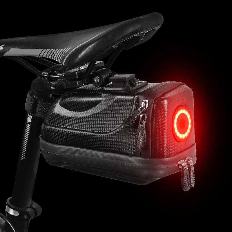 

WEST BIKING Waterproof Bike Tail Bag USB Light Saddle Seat Mountain Road Bicycle Riding Cycling Outdoor Equipment Storage Bags
