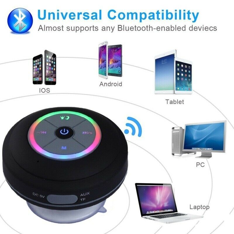 

Portable Cool Shower Speaker Wireless Bluetooth Speaker Waterproof Bluetooth Shower Hands-Free Car Portable