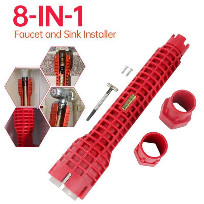 

5/8 In 1 Faucet And Sink Installer Multifunctional Wrench Tool For Kitchen Bathroom Water Pipe Extra-long Design Wrench Tools