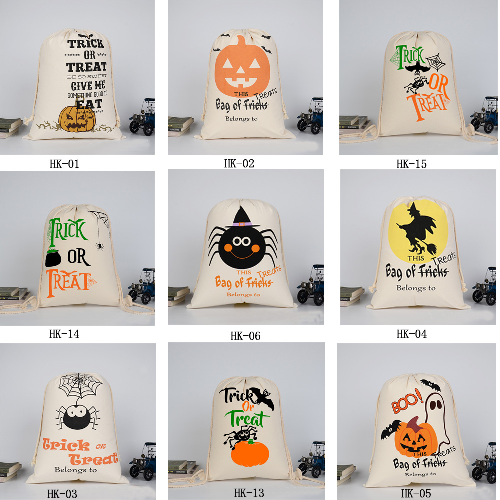 

Other Festive & Party Supplies Canvas Halloween Sants Candy-Bag Large Drawstring Gift Sack Pumpkin Printed Bags For Hallowmas Christmas Decoration