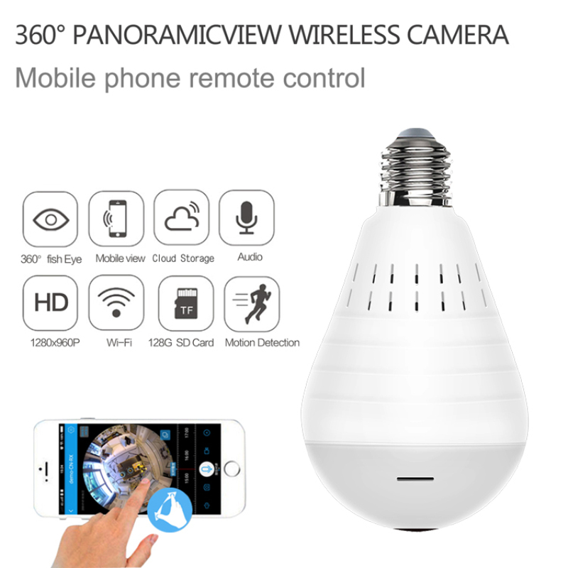 

Wireless Mini IP Camera 360 Degree LED Light 960P Panoramic Home Security Security WiFi CCTV Fisheye