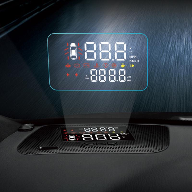 

HUD Car Head Up Display Windshield Glass Projector Security Alarm Overspeed RPM Voltage For Armada Y62 2020-2020