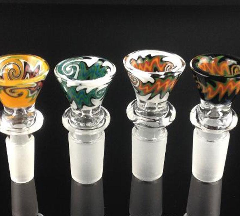

Hookahs bowling bag Glass oil burner pipe Colorful GlassBowls for bongs 14mm 18mm ThickenWater Pipes lower prices