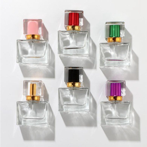 

6 Colors Portable Glass Perfume Spray Bottles 30 ml Empty Cosmetic Containers With Atomizer For Traveler Refillable Perfume Bottle