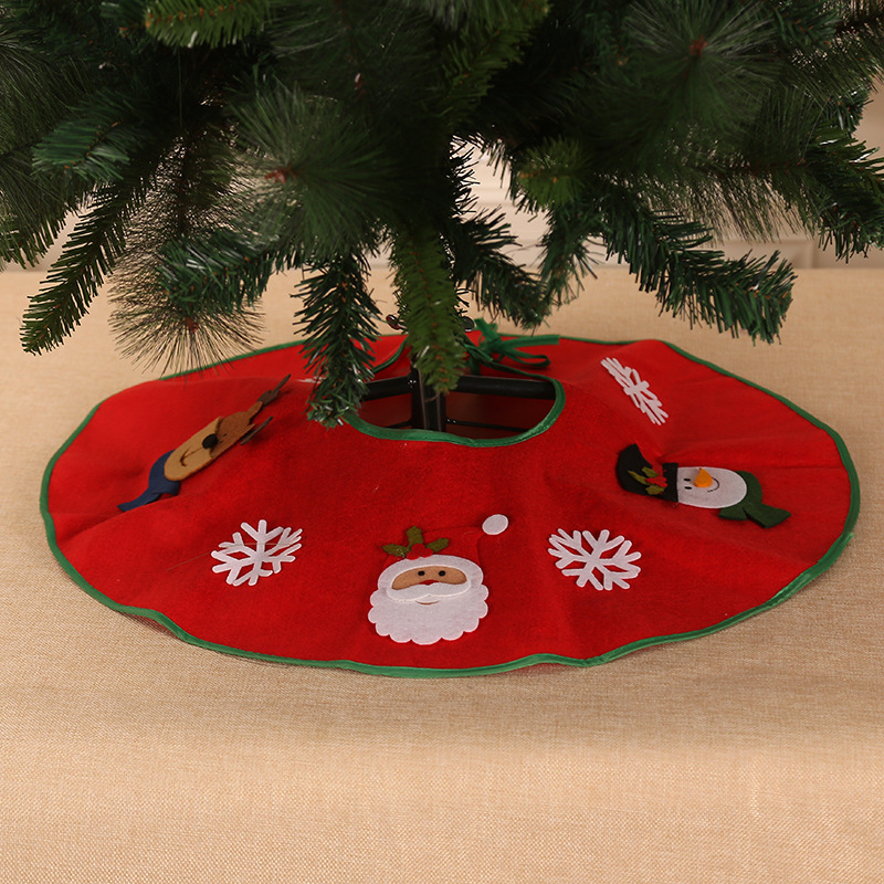 

60CM Tree Apron Santa Applique Non-Woven Christmas Party Tree Skirt Decorations For Home Skirts New Year Decorations