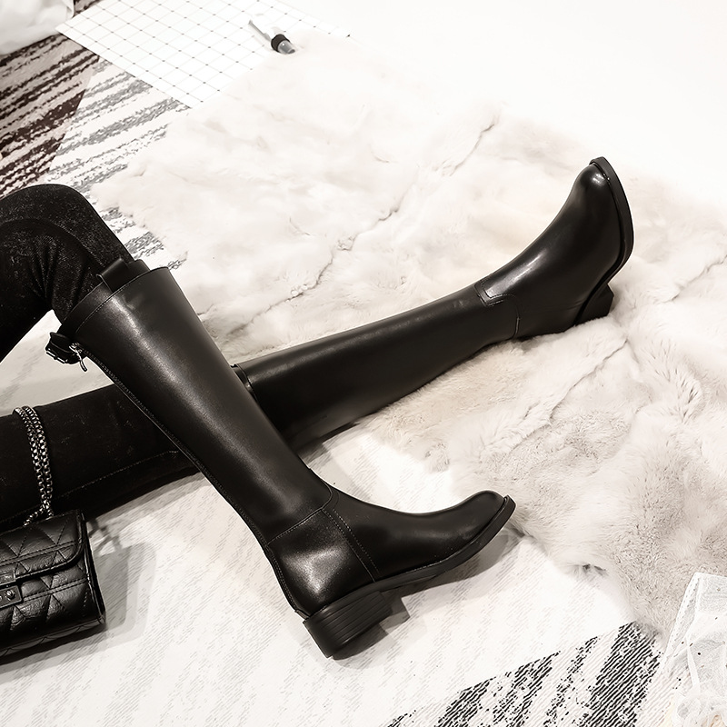 

Knee High Boots Western Cowboy Boots for Women Long Winter Pointed Toe Cowgirl wedges Motorcycle rtg5, Black