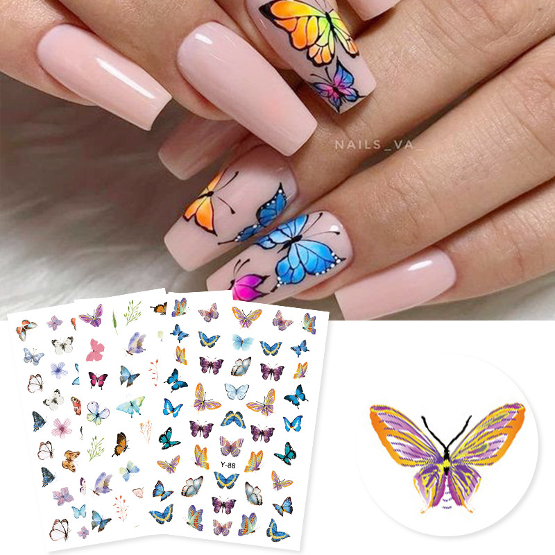 

10PCS Nail Sticker 3D Butterfly Nail Sticker New Cross-border Bronzing, Hd2