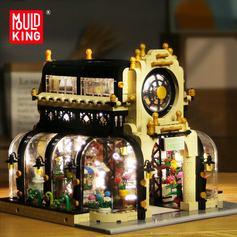Botanical Garden With Led Lights Building Blocks Streetview Series MOC MouldKing 16019 2147+pcs Assembly Bricks Children Toys Christmas Birthday-image-564992224