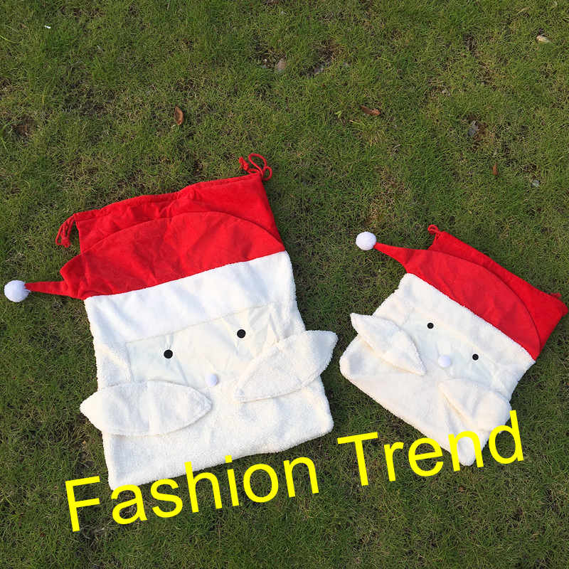 

10pcs/lot free shipping newest style personalize Christmas santa sacks santa claus kids candy gift bags wholesale