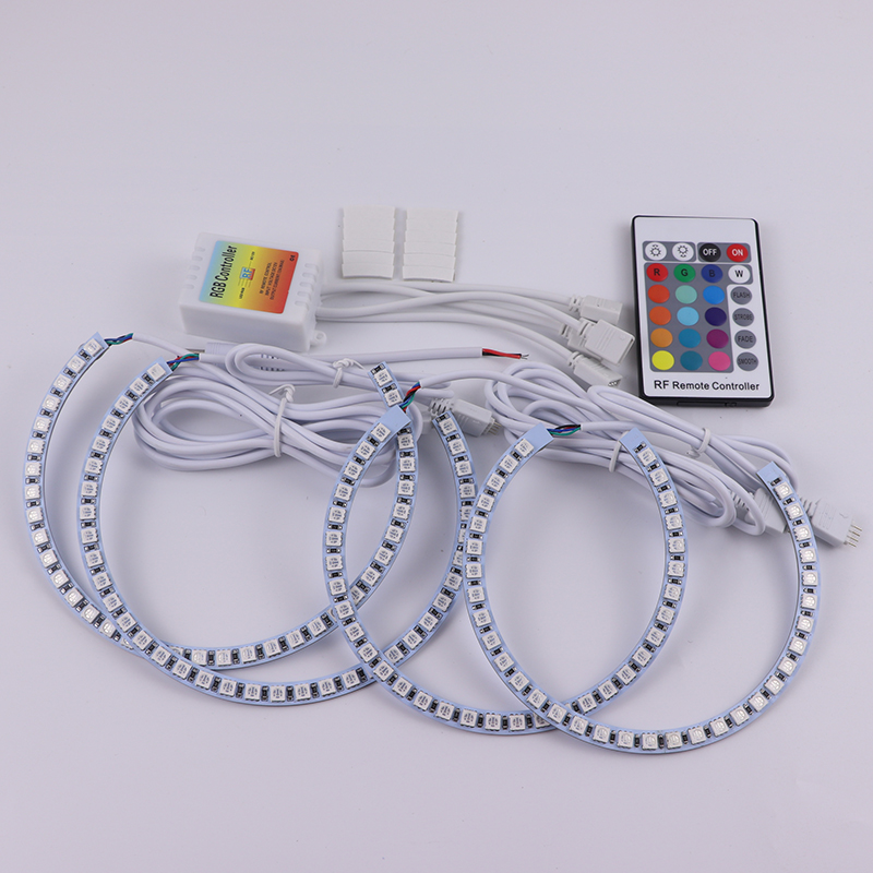 

16 colors RGB Angel Eyes LED Halo Rings RF Wireless Control DRL 146 x 4pcs for