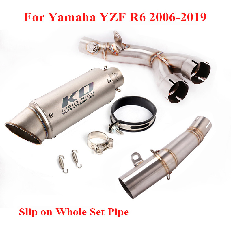 

Motorcycle R6 Slip on Exhaust System Muffler Pipe Connector Mid Link Pipe for R6 YZF YZF600 2006-2020