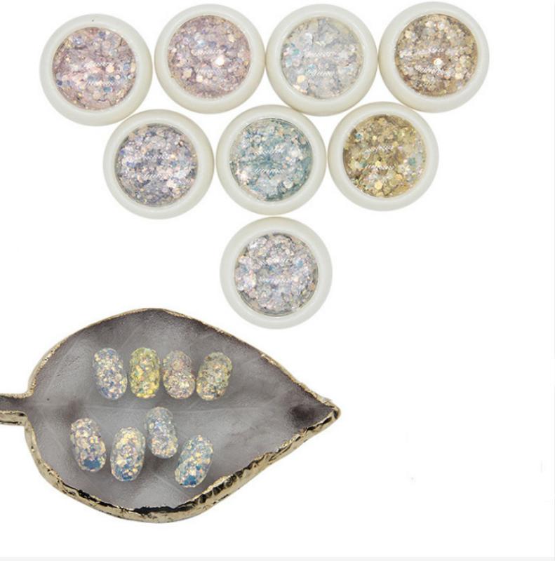 

1 Box Nail Mermaid Glitter Flakes Sparkly 3D Hexagon Colorful Sequins Spangles Polish Manicure Nails Art Decorations