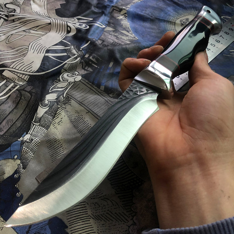 

High Quality 9.5 Tactical Hunting Survival Knife Camping KnifeOutdoor Fishing Fixed Blade with/Wood Handle with Nylon Sheath