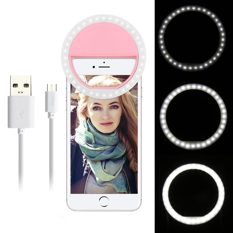 

USB Charge Selfie Portable Flash Led Camera Phone Photography Ring Light Enhancing Photography For Huawei Phones