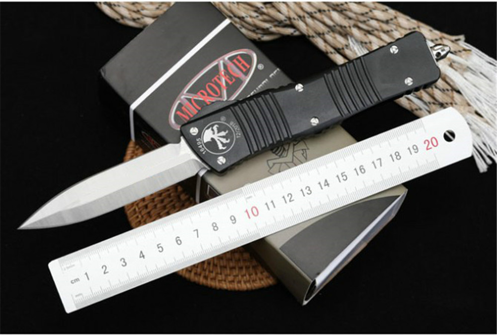

Microtech automatic tactical knife D2 blade Aluminum alloy handle 59HRC outdoor Self-defense hunting EDC pocket knife