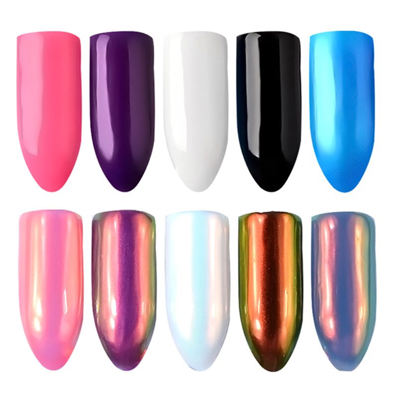 

1Bottle 0.2g Nail Art Neon Powder Chameleon Mirror Nail Iridescent Pigment Glittering Manicure DIY Art Decorations Supplies