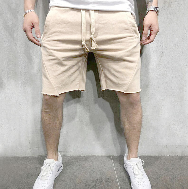 

Men Shorts Wild Style Solid Color Ripped Short Pants Jogger Workout Shorts Men, Dk3