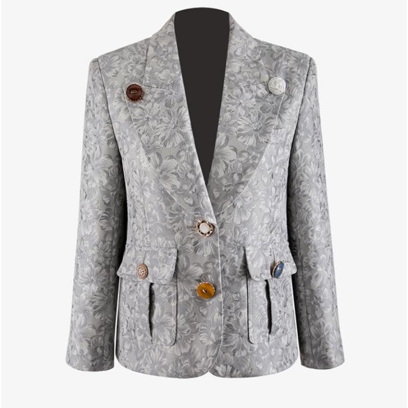 

Factory outlets Jacquard deisgn beautiful button jackets female England style fashion long blazer jacket F1626 dropshipping, Picture