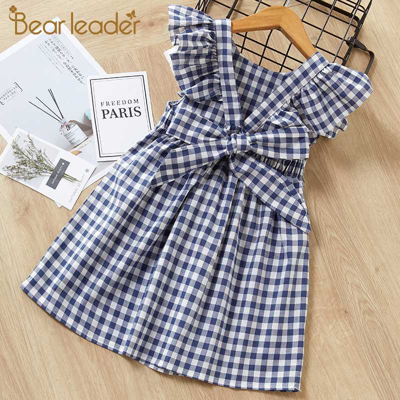 

Bear Leader Girls Dresses 2020 Summer New Baby Bowsuit Children's Dress Neckline Camisole Dress Child Tassel Princess, Az2126 blue