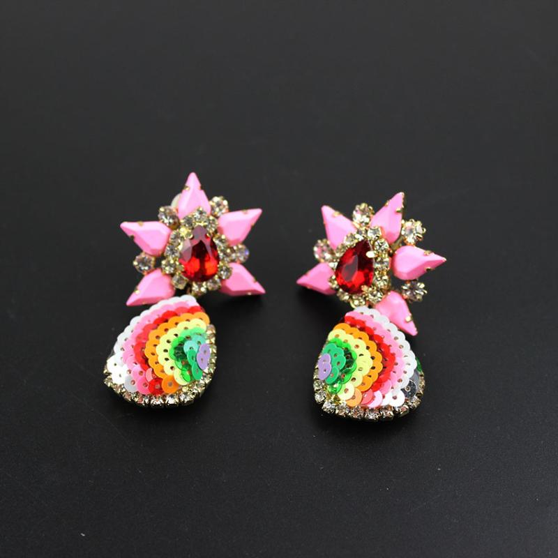 

luxury handmade shouroukstatement gem colorful women flower earring gifts 660