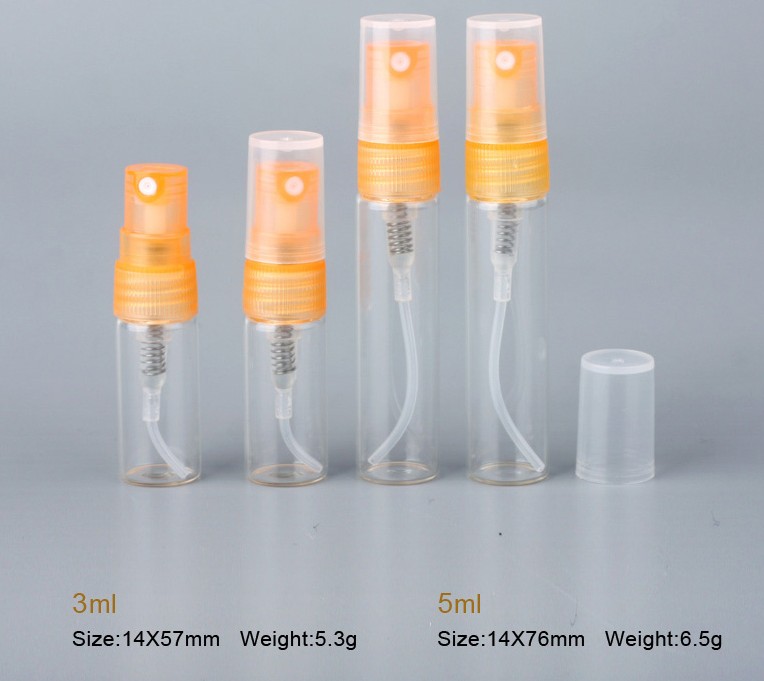 

3m l 5ml Sample Spray Bottle Parfum Travel Spray Bottle Perfume Portable Empty Cosmetic Case Plastic Pump for Gift