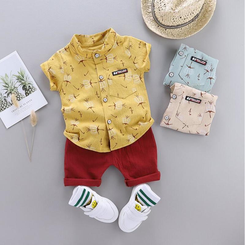 

Baby boy clothing set summer kids clothes sets t-shirt+pants 2pcs suit Lantern Grass Printed Clothes newborn children Suit, Light blue