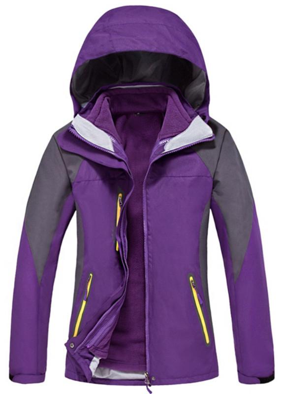 

Men and Women Winter Warm Camping Hiking Mountain Outdoor jacket Sportswear+ Fleece Windproof Waterproof Outerwear Free Shipping, Purple women