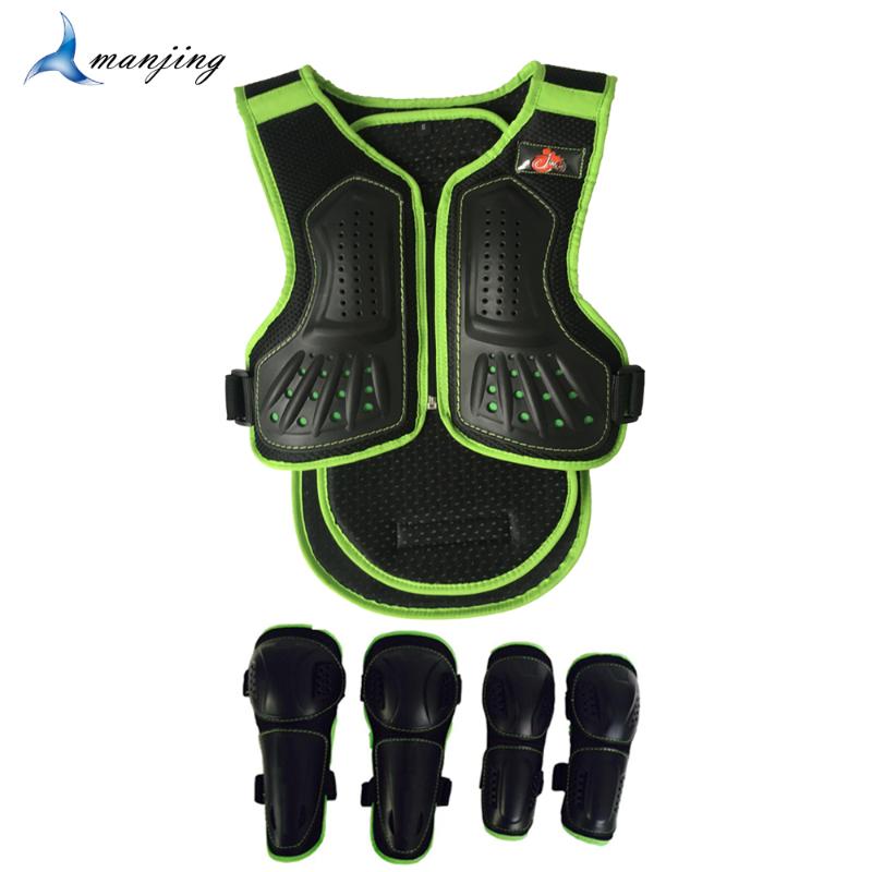 

4-16years Children Full Body protect armor Motocross Riding skating Chest Spine Knee Elbow Armour one set Drop Resistant