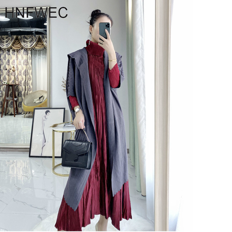

Solid Color Lapel Mid-length Trench Coat Women 2020 New Spring Vintage Loose Slim Was Thin Pleated Windbreaker V295, Gray