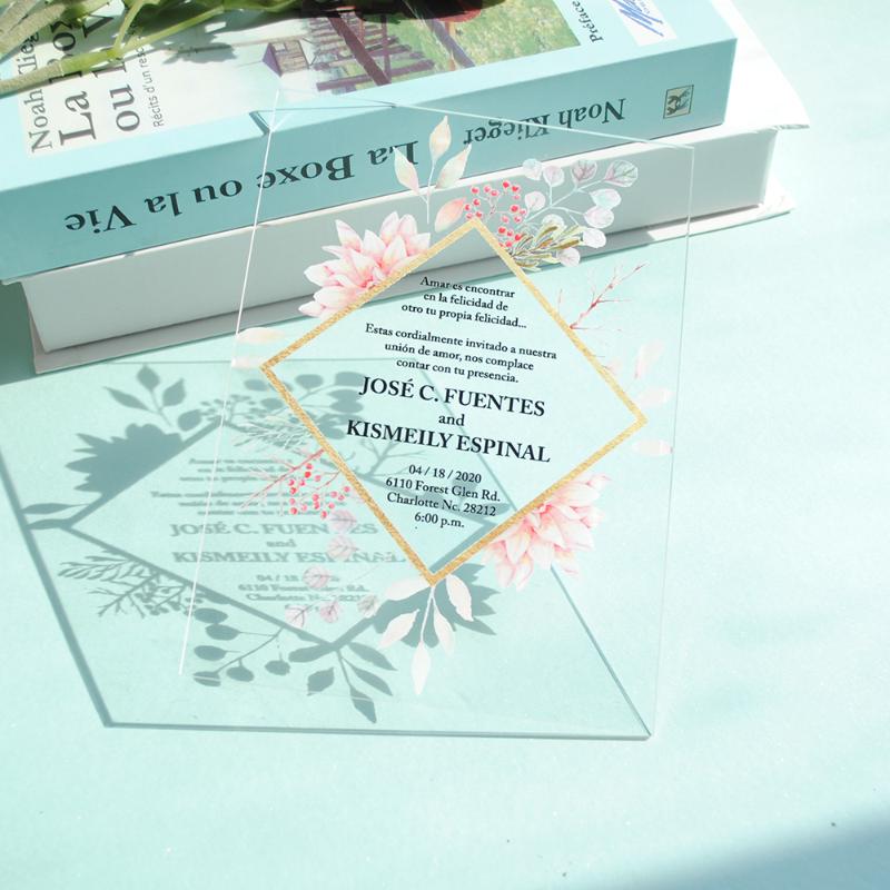 

Fancy European Style Custom 10pcs Wedding Invitation Card Romantic Flower Invitations with Cheap Price