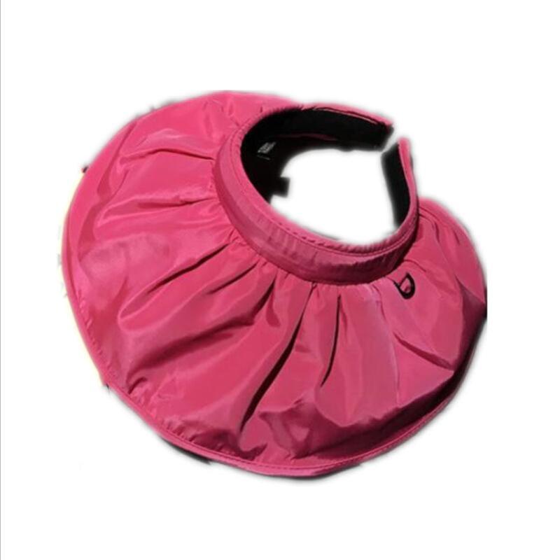 

Women Solid Satin Foldable Visor Cap Hat Summer Girls Plain Sun Protective Beach Wide Brim Visor Fisherman Bucket Hat, Pink
