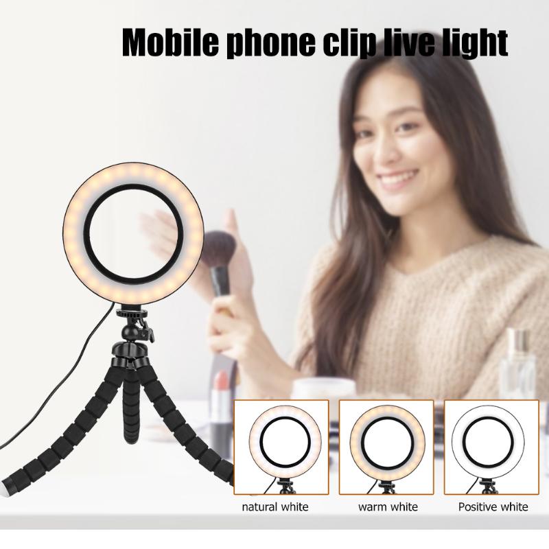 

6.3 inch Selfie Fill Light LED Dimmable Selfie Ring Light Multi-functional Video Makeup Live Streaming Photography Fill